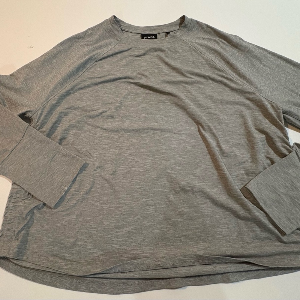 Women’s Prana Heather Gray Long Sleeve Shirt | Size XL